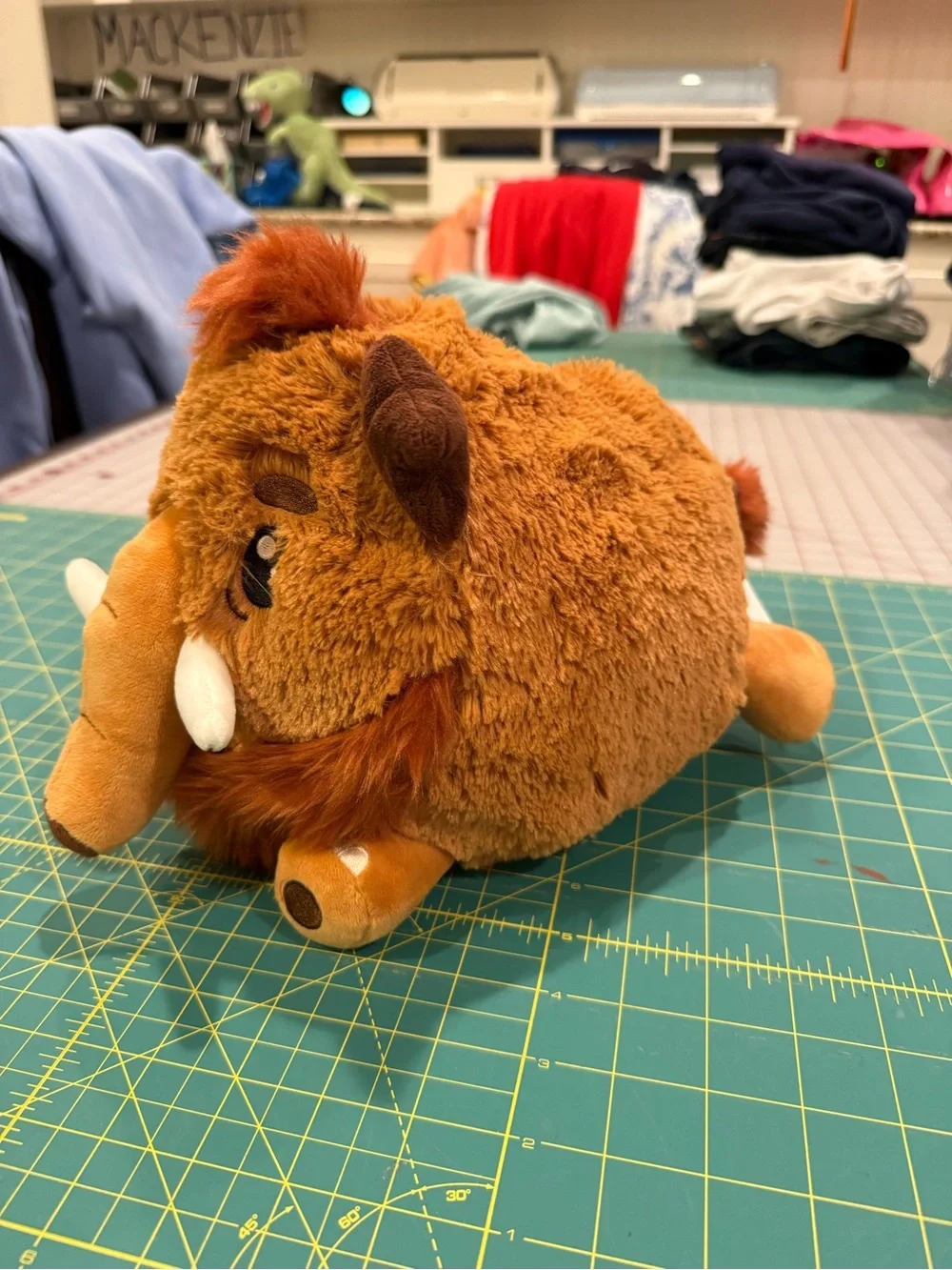 Plush Woolly Mammoth Stuffed Animal - Brown